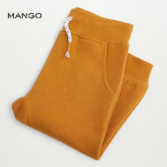 MANGO OCHER COTTON JOGGER STYLE TROUSER