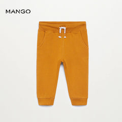MANGO OCHER COTTON JOGGER STYLE TROUSER