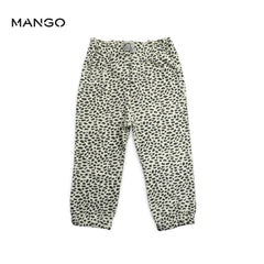 MANGO OFF WHITE ANIMAL PRINTED TROUSER