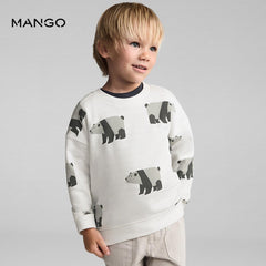 MANGO OFF WHITE BEAR PRINT SWEATSHIRT