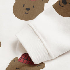 MANGO OFF WHITE BEAR PRINTED SWEATSHIRT