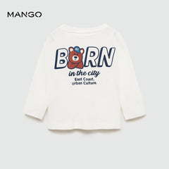 MANGO OFF WHITE BEAR PRINTED T-SHIRT 77002940