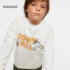 MANGO OFF WHITE BMX EMBOSSED PATTERNED SWEATSHIRT 1130