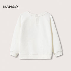 MANGO OFF WHITE HAPPY CAP SWEATSHIRT