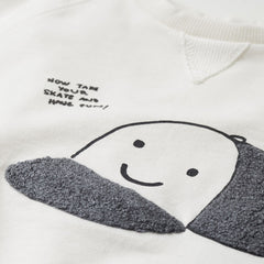 MANGO OFF WHITE HAPPY CAP SWEATSHIRT