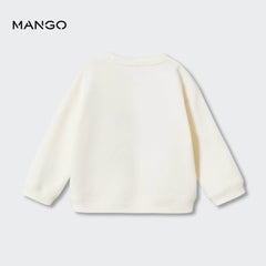 MANGO ECRU CHERIE TEXTURED EMBROIDREY SWEATSHIRT 53263