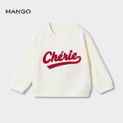 MANGO ECRU CHERIE TEXTURED EMBROIDREY SWEATSHIRT 53263