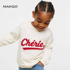 MANGO ECRU CHERIE TEXTURED EMBROIDREY SWEATSHIRT 53263