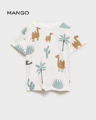 MANGO OFF WHITE COTTON BLEND T-SHIRT