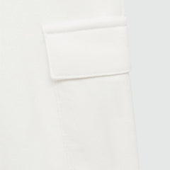 MANGO OFF WHITE COTTON CARGO TROUSERS 77080386