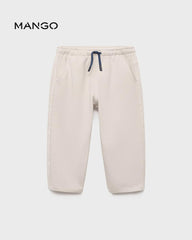 MANGO OFF WHITE COTTON DRAWSTRING JOGGER TROUSER 17075153