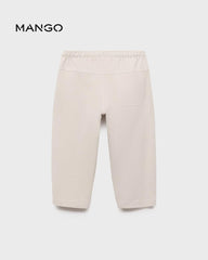 MANGO OFF WHITE COTTON DRAWSTRING JOGGER TROUSER 17075153