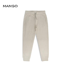 MANGO OFF WHITE COTTON JOGGER TROUSER
