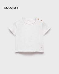 MANGO OFF WHITE COTTON PLAIN T-SHIRT 87025977
