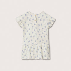 MANGO OFF WHITE COTTON PRINTED DRESS