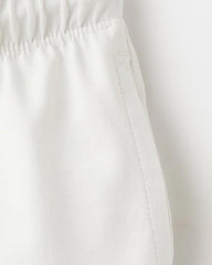 MANGO OFF WHITE COTTON SHORTS WITH DRAWSTRING