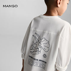 MANGO OFF WHITE CRETACEOUS PRINTED T-SHIRT 77047930