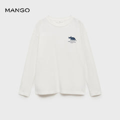 MANGO OFF WHITE CRETACEOUS PRINTED T-SHIRT 77047930