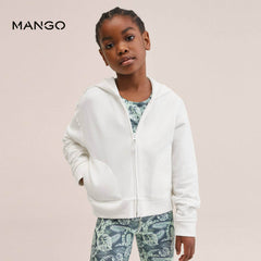 MANGO OFF WHITE CROPPED SWEATSHIRT HOODIE 27025131