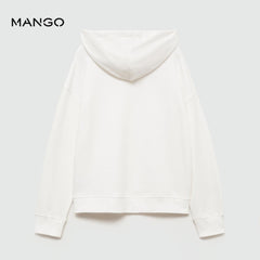 MANGO OFF WHITE DINA ZIPPED HOODIE 77063290