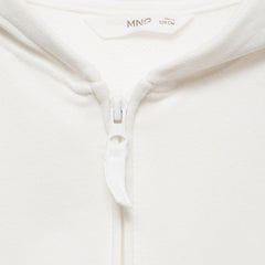 MANGO OFF WHITE DINA ZIPPED HOODIE 77063290