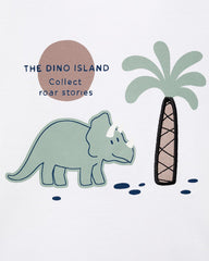 MANGO OFF WHITE DINO ISLAND T-SHIRT