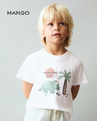 MANGO OFF WHITE DINO ISLAND T-SHIRT