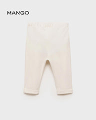 MANGO OFF WHITE ELASTIC WAIST TROUSER 77093667