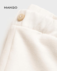 MANGO OFF WHITE ELASTIC WAIST TROUSER 77093667