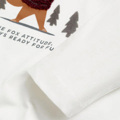 MANGO OFF WHITE FOX ATTITUDE PRINTED T-SHIRT