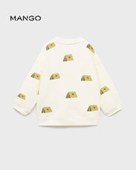 MANGO OFF WHITE GOOD LIFE PRINTED SWEATSHIRT