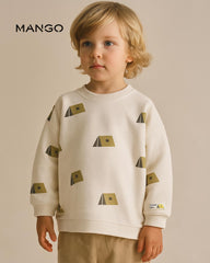 MANGO OFF WHITE GOOD LIFE PRINTED SWEATSHIRT