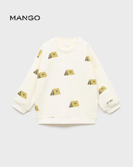 MANGO OFF WHITE GOOD LIFE PRINTED SWEATSHIRT