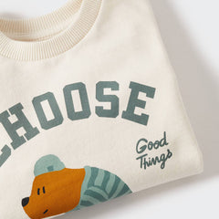 MANGO OFF WHITE GOOD THINGS PRINTED SWEATSHIRT 00222