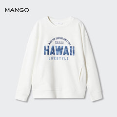 MANGO OFF WHITE HAWAII PRINTED SWEATSHIRT 47065936
