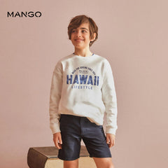MANGO OFF WHITE HAWAII PRINTED SWEATSHIRT 47065936