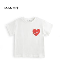 MANGO OFF WHITE HEART T-SHIRT