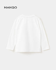 MANGO OFF WHITE ITALIAN FESTA COTTON BLEND T-SHIRT