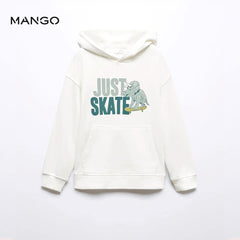 MANGO OFF WHITE JUST SKATE PRINTED HOODIE