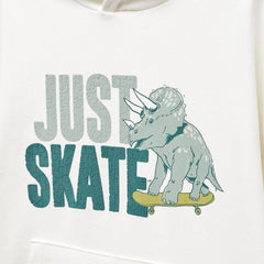 MANGO OFF WHITE JUST SKATE PRINTED HOODIE