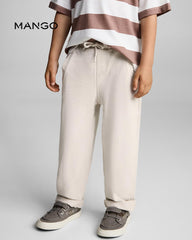MANGO OFF WHITE KNIT JOGGER STYLE TROUSER 87084786