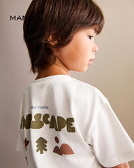 MANGO OFF WHITE LAND SCAPE PRINTED T-SHIRT 17063291