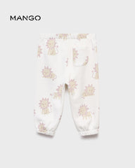 MANGO OFF WHITE LION PRINTED TROUSER 17066342