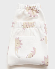 MANGO OFF WHITE LION PRINTED TROUSER 17066342