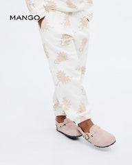 MANGO OFF WHITE LION PRINTED TROUSER 17066342