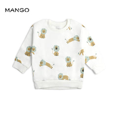 MANGO OFF WHITE LIONS PRINTED SWEATSHIRT