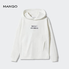 MANGO OFF WHITE LOS ANGELES PRINTED HOODIE