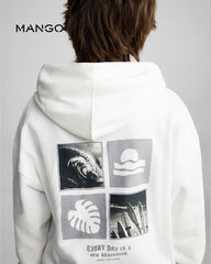 MANGO OFF WHITE NEW BEGINNING PRINTED HOOD 87035965