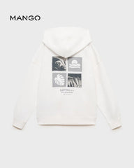 MANGO OFF WHITE NEW BEGINNING PRINTED HOOD 87035965