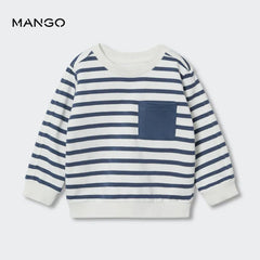 MANGO OFF WHITE POCKET SRTIPE SWEATSHIRT 2516